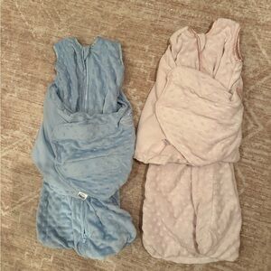 Halo SleepSack Swaddle in Soft Pink and blue